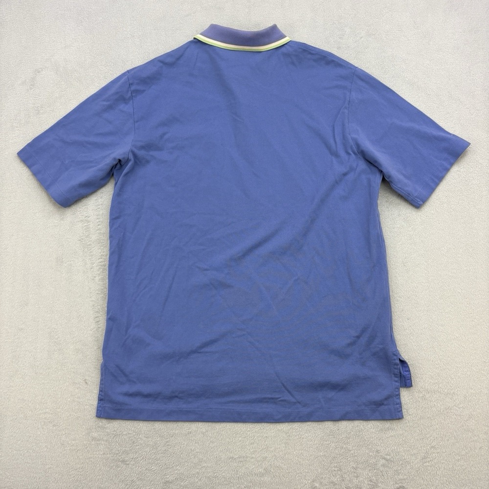 Vintage Polo Ralph Lauren Polo Mens Medium Blue Golf Fit Pony Striped Collar - Picture 5 of 9